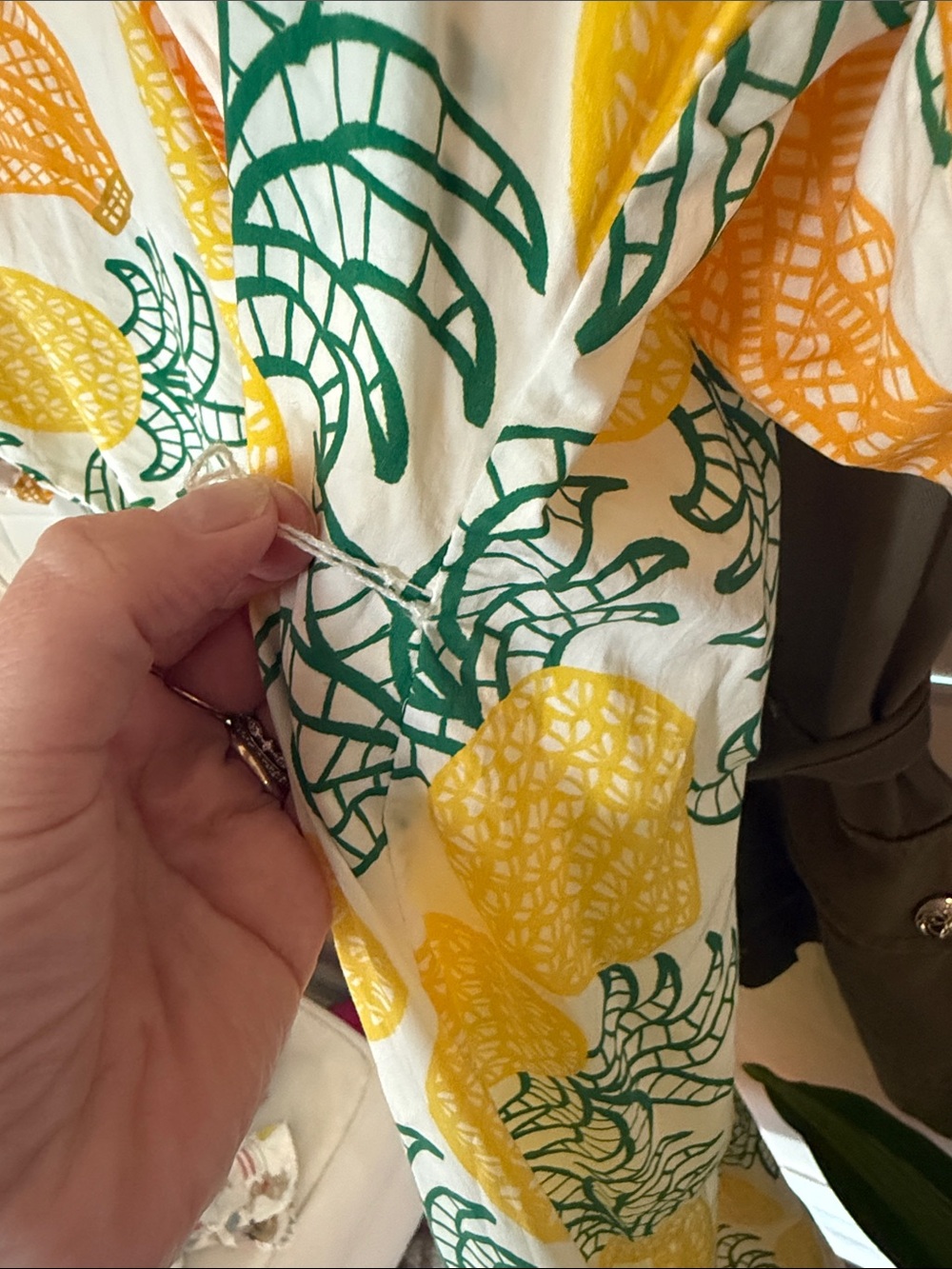 Farm Rio off-white tropical fruits midi dress size M - Picture 3 of 6